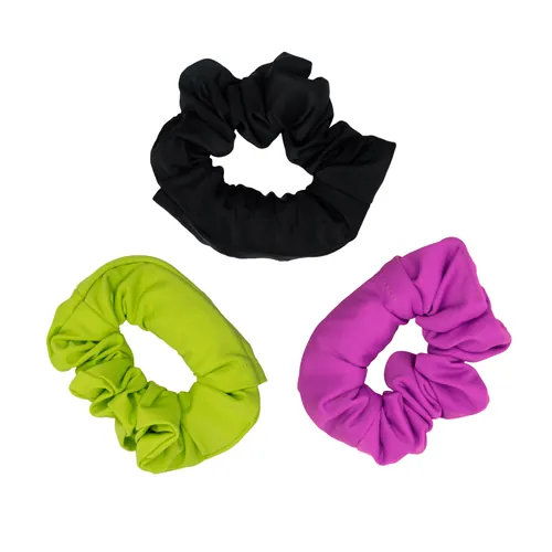 Black, neon and fuchsia Tailsip scrunchies